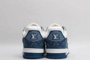Tênis Louis Vuitton LV Trainer Monogram Denim White Blue