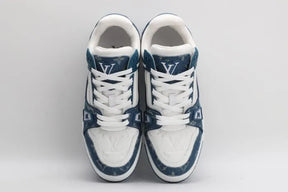 Tênis Louis Vuitton LV Trainer Monogram Denim White Blue